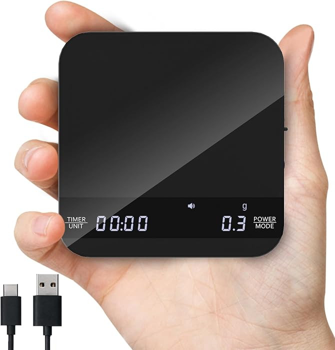 Coffee Scale with Auto Timing, Mini Rechargeable Espresso Scale with Timer, 2kg/0.1g High Precisi... | Amazon (US)