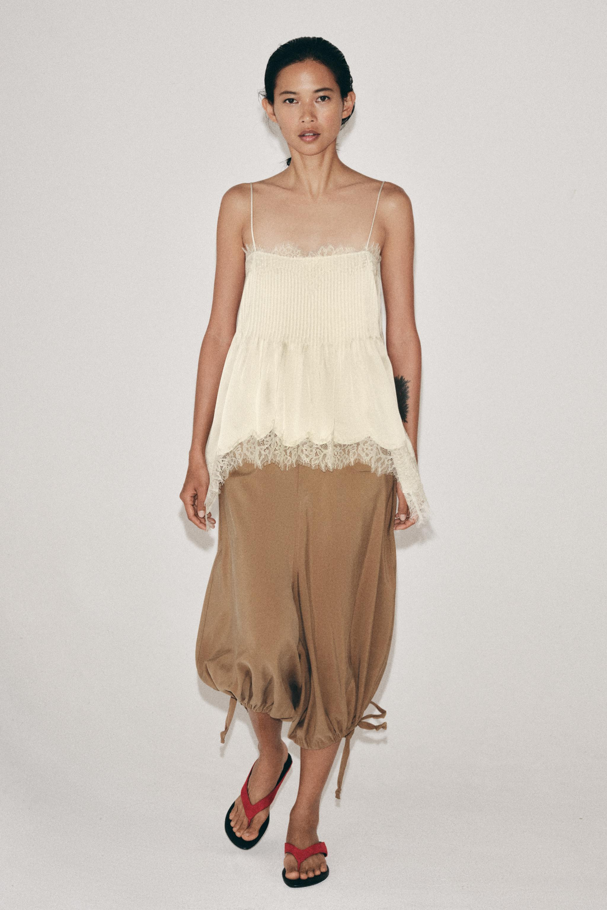 ZW COLLECTION LACE-TRIMMED CAMISOLE TOP | Zara AU