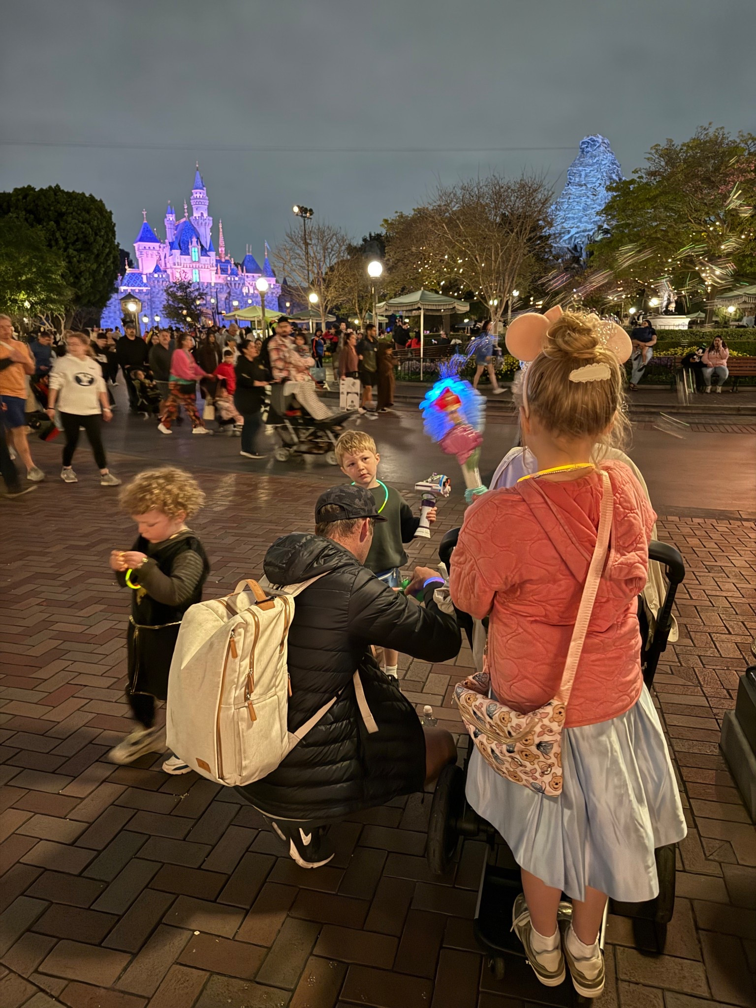 Disneyland diaper/travel/everything bag and Ember’s Cinderella dress 