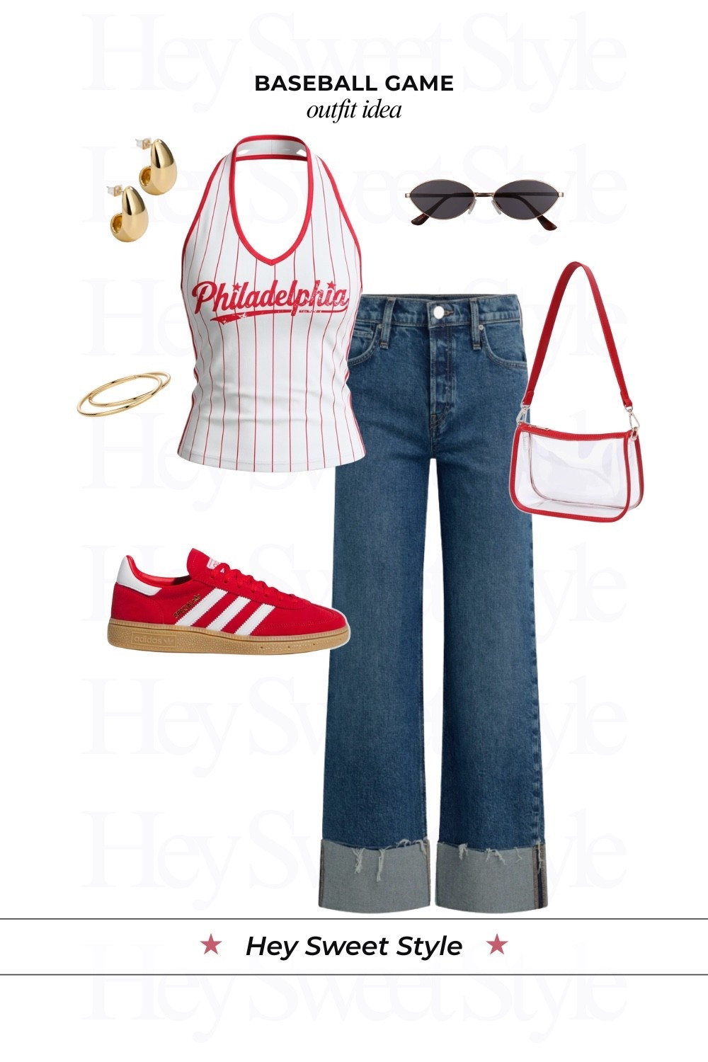 Striped Philly halter + cuffed jeans | 12 Baseball Game Outfit Ideas ⚾ 