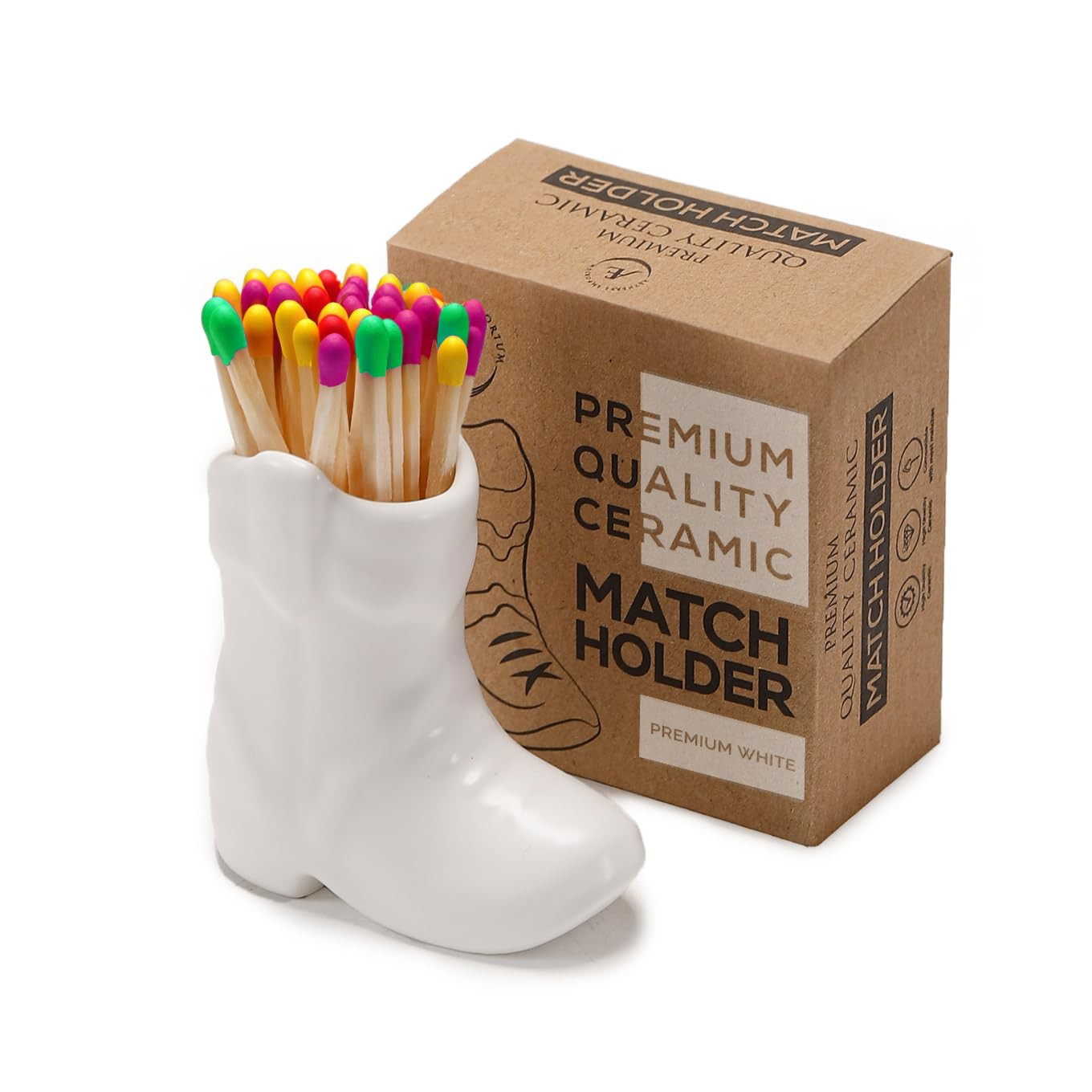 AetheresEmporium Ceramic Cowboy Boot Match Holder with Striker - 4 Inch Portable Vintage Match Ho... | Amazon (US)