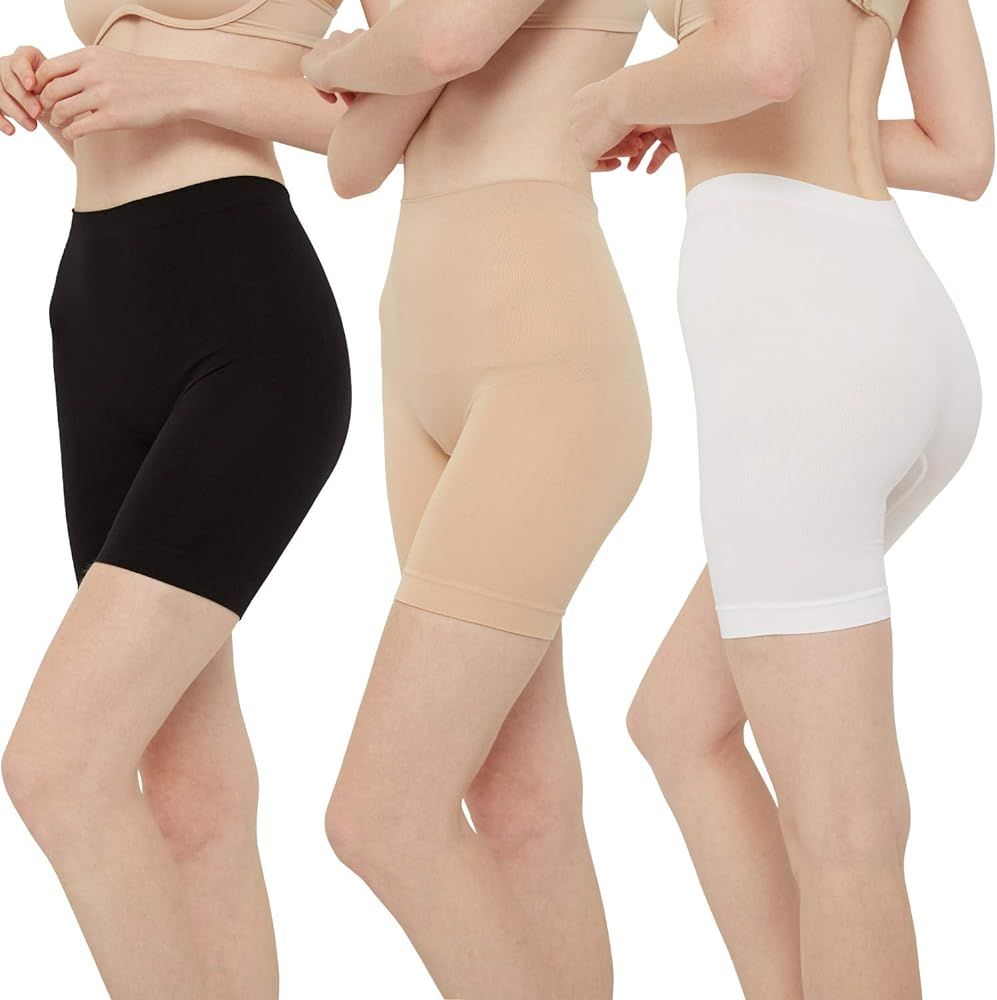 INNERSY Womens Slip Shorts for Under Dresses High Waisted Summer Shorts 3-Pack | Amazon (US)