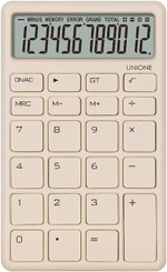 Click for more info about UNIONE Pocket & Desktop Beige Calculator with a Bright LCD, Dual Power Handheld Desktop. Color. B...