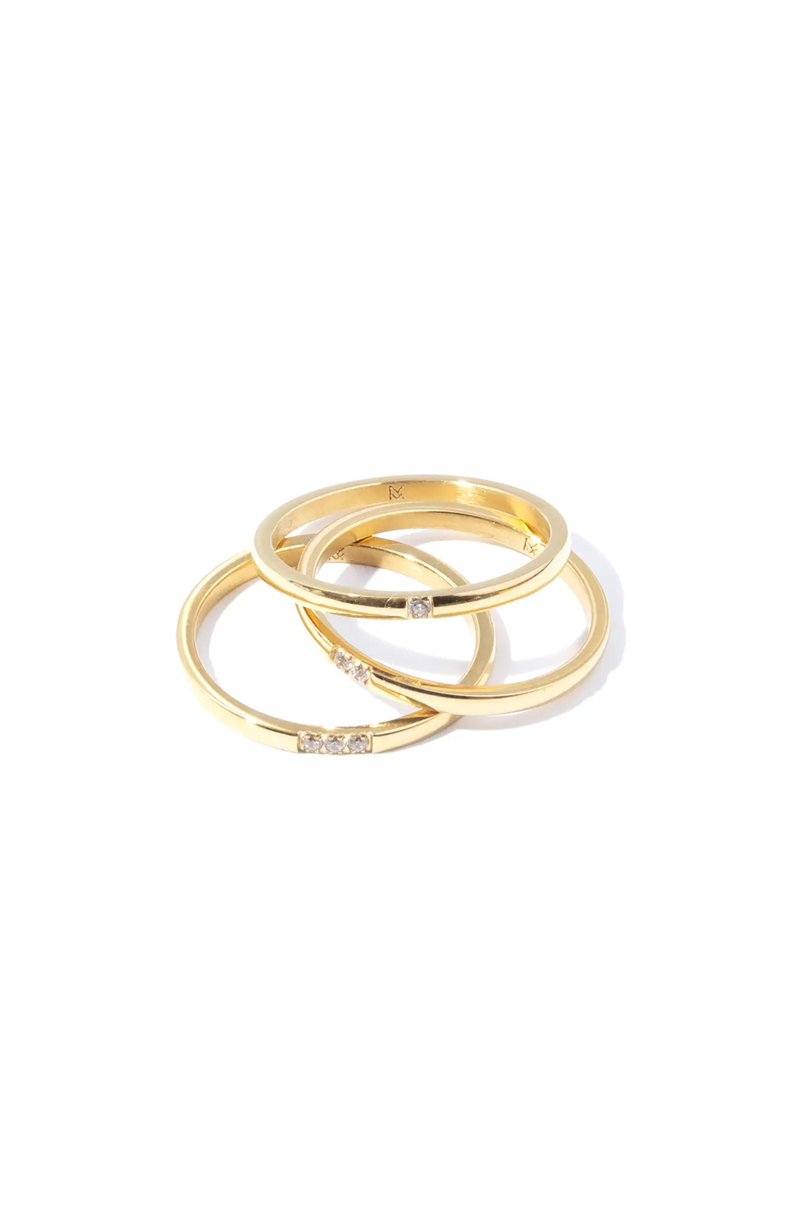 Leah Set of 3 Cubic Zirconia Stacking Rings | Nordstrom