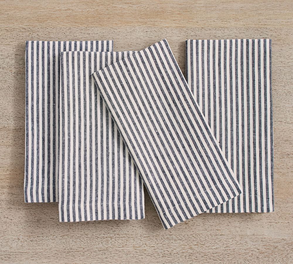 Wheaton Striped Linen/Cotton Napkins | Pottery Barn (US)