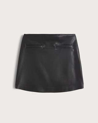 F&F Faux Leather Pocket Detail Mini Skirt in Black | Tesco F&F