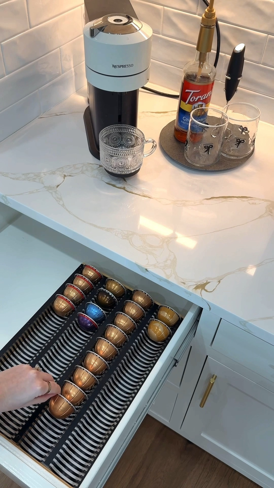 One of those small kitchen upgrades that makes everyday life easier! This Nespresso pod organizer keeps everything neat and easy to grab! 

#LTKHome #LTKFindsUnder50 #LTKfoodie