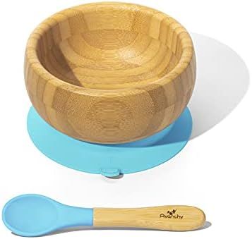 Avanchy Bamboo Baby Bowls with Suction & Spoon - BPA Free Suction Bowls for Baby - Bamboo Toddler Bo | Amazon (US)