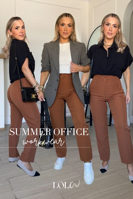 Summer office workwear outfits 😊

✔️ Small in pants (they have some stretch); I didn't alter them whatsoever im 5'2
✔️ tops in size SMALL

#LTKStyleTip #LTKU #LTKWorkwear