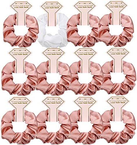 Satin Bridesmaid Scrunchies 12 pack Proposal Gifts Elastics Hair Ties Scrunchies Bachelorette Par... | Amazon (US)