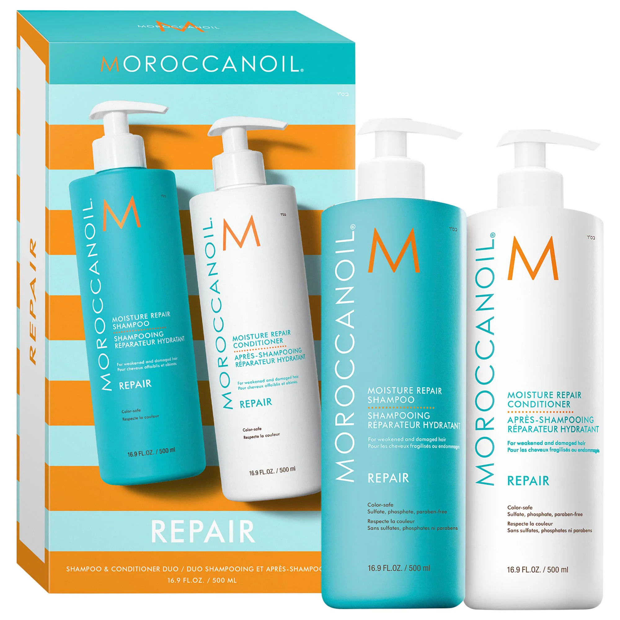 Moroccanoil Moisture Repair Shampoo & Conditioner Half-Liter Set 16.9 fl. oz./500 ml | Sephora (US)