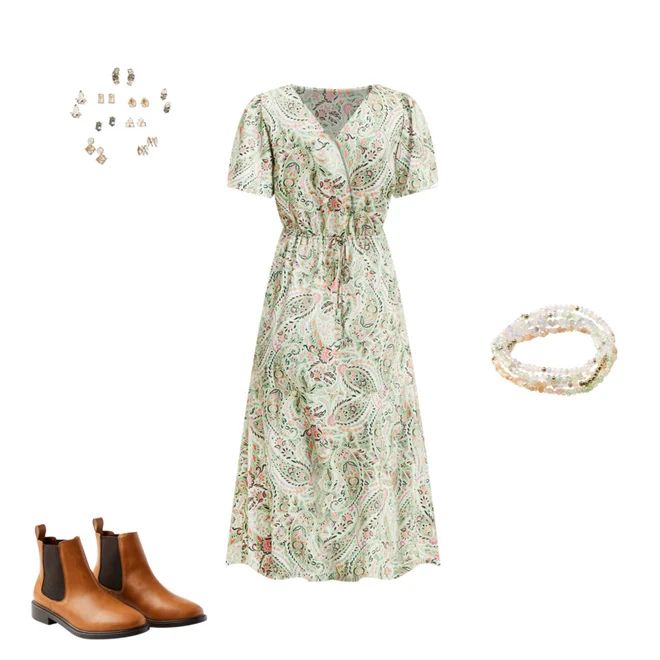 Paisley Flounce Midi Wrap Dress | LOFT