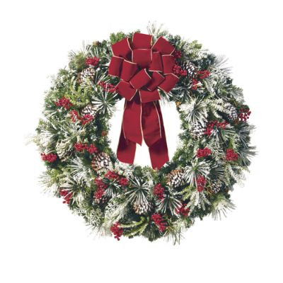 Christmas Cheer Flocked Wreath | Frontgate