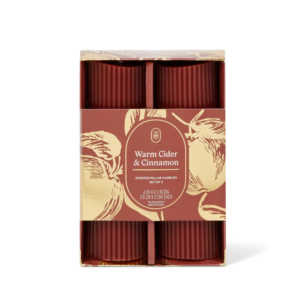 6"x2" 2pk Pillar Candle Set Warm Cider and Cinnamon - Threshold™ | Target