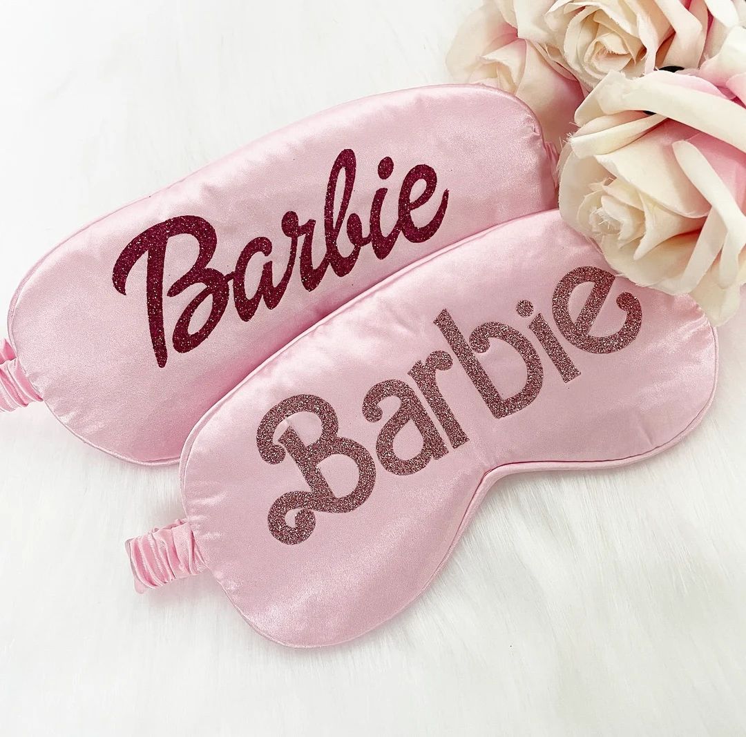 Barbie Eye Mask Personalised Silk Satin Mask Barbie Font - Etsy | Etsy (US)