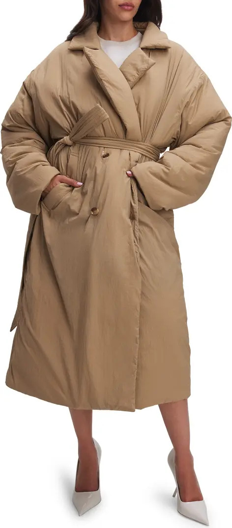 Puffed Nylon Double Breasted Robe Coat | Nordstrom Rack