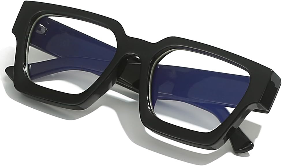 AIEYEZO Square Thick Frame Glasses for Women Men Fashion Blue Light Glasses Trendy Chic Computer ... | Amazon (US)