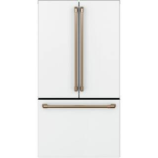Cafe 23.1 cu. ft. Smart French Door Refrigerator in Matte White, Counter Depth and Fingerprint Re... | The Home Depot