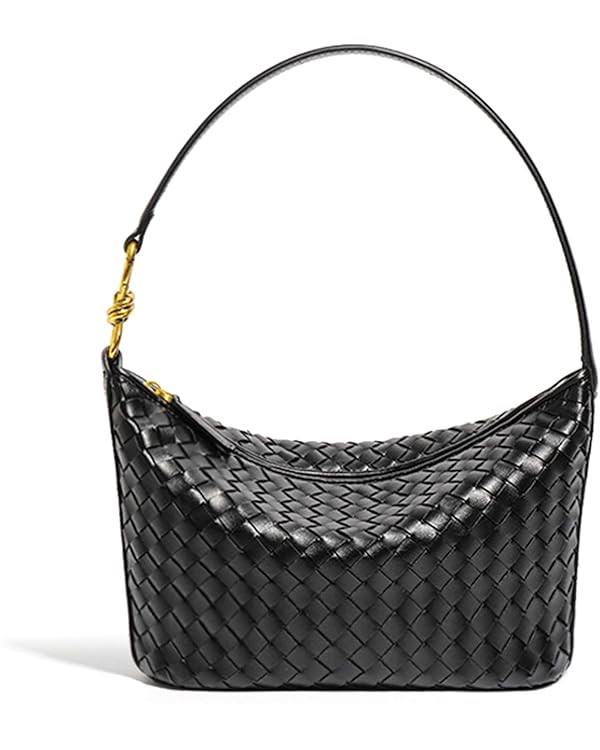 Woven Bag for Women Fashion Weave Top Handle Handbag Purse Handmade Shoulder Bag Hobo Underarm Ba... | Amazon (US)