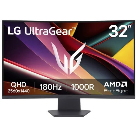 LG 32" UltraGear QHD 1440p AMD FreeSync Curved Gaming Monitor, 180Hz, 1ms, Black, 32G60WA-B | Walmart (US)