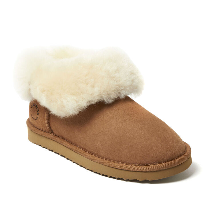 Women's Fireside by Dearfoams Perth Genuine Shearling Foldover Boot Slipper | Dearfoams