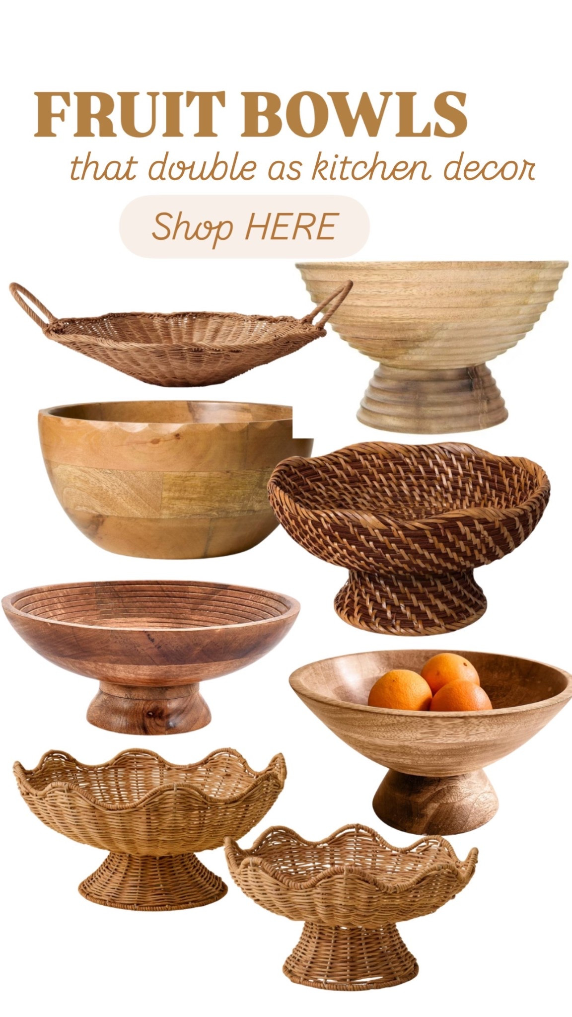 Wood fruit bowls that double as beautiful kitchen decor! 

#LTKHome #LTKSeasonal