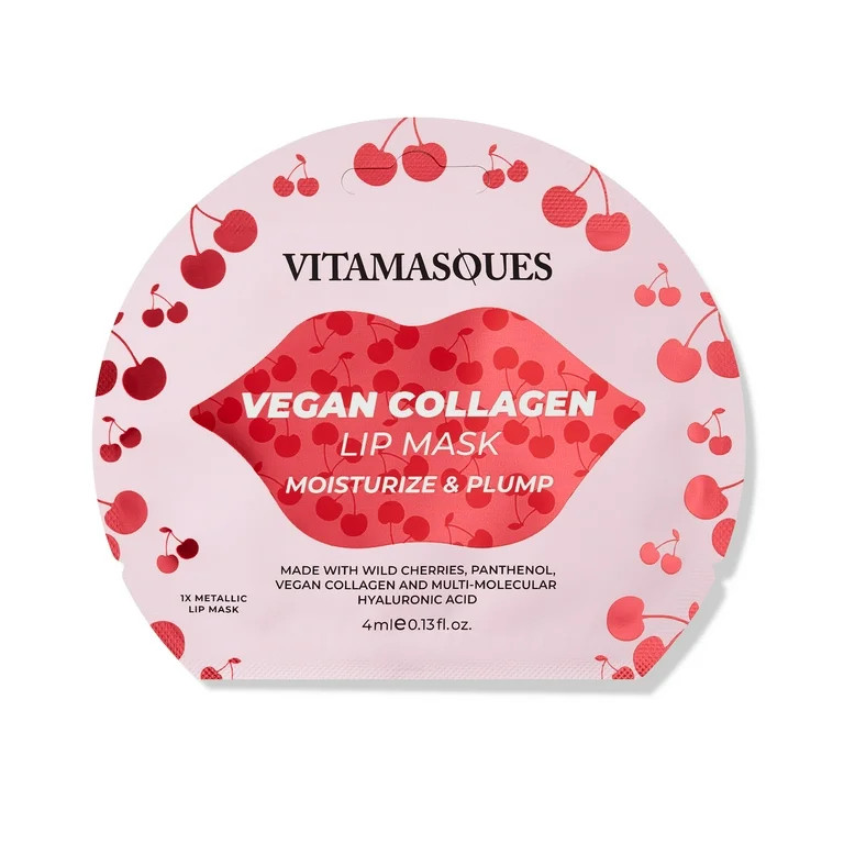 Vitamasques Cherry Vegan Collagen Lip Mask, Moisturise & Plump , One Patch | Walmart (US)