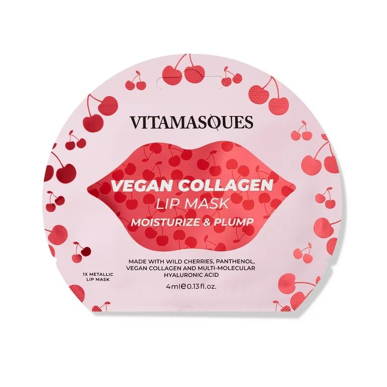 Vitamasques Cherry Vegan Collagen Lip Mask, Moisturise & Plump , One Patch - Walmart.com | Walmart (US)