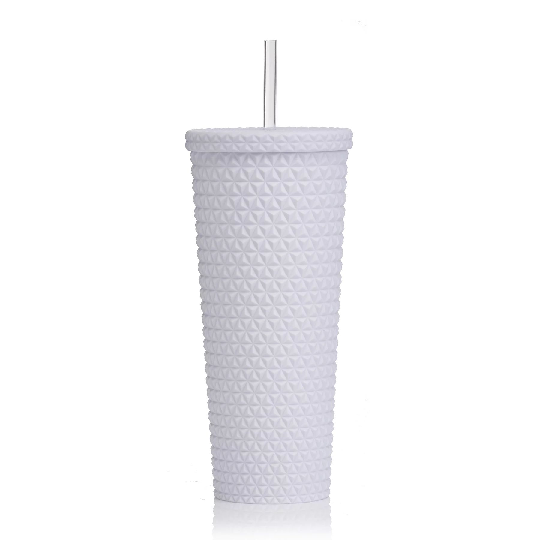 Mainstays MS 26oz Double Wall AS Plastic Textured Tumbler Arctic White - Walmart.com | Walmart (US)