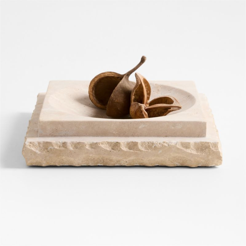 Plat Travertine Centerpiece Bowl 15" by Brigette Romanek + Reviews | Crate & Barrel | Crate & Barrel
