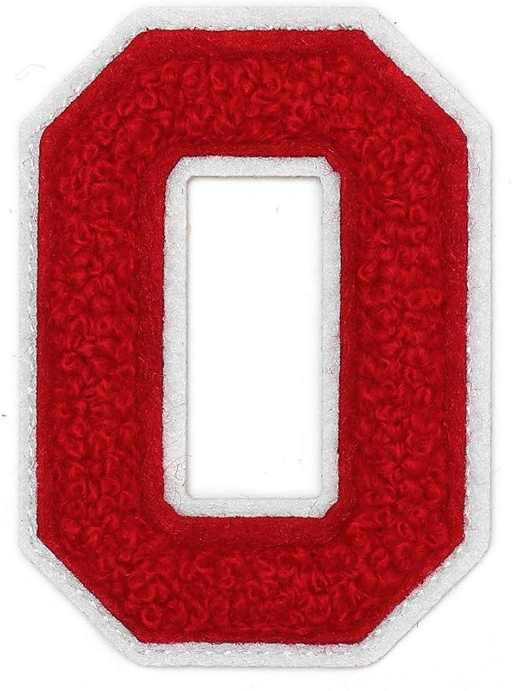 Letter O - 2-1/2" Chenille Stitch Varsity Iron-On Patch by pc, TR-12154 (Red) | Amazon (US)