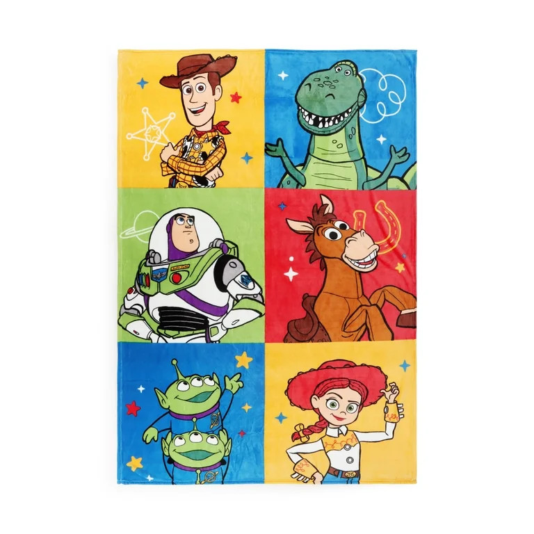 Toy Story Colorblock Kids Throw Blanket, Polyester Silk Touch, Mulitcolor, Disney, 62" x 90" | Walmart (US)