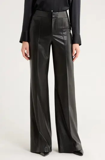 Alice + Olivia Dylan High Waist Flare Faux Leather Pants | Nordstrom | Nordstrom