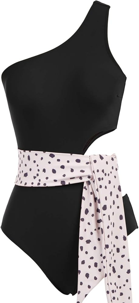 GRACE KARIN Women's One Shoulder One Piece Swimsuits Cutout Bathing Suits Monokini Swimwear | Amazon (US)