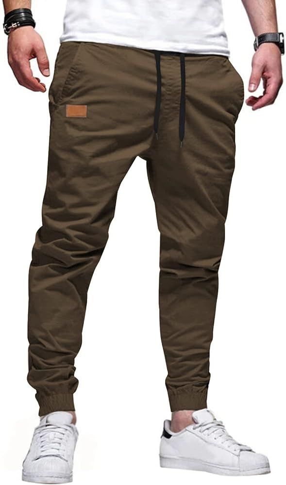 JMIERR Mens Pants Joggers with Pockets Casual Sweatpants Pants Cotton Drawstring Chino Pants Twil... | Amazon (CA)