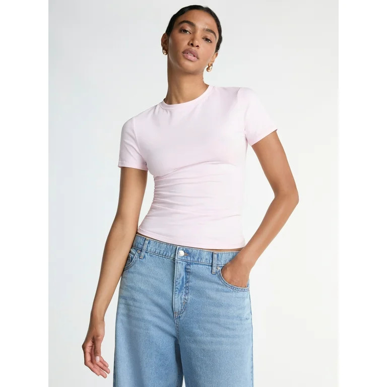 Scoop Women's Ultimate Refined Jersey Knit Fitted Baby Tee, Sizes XS-XXL | Walmart (US)