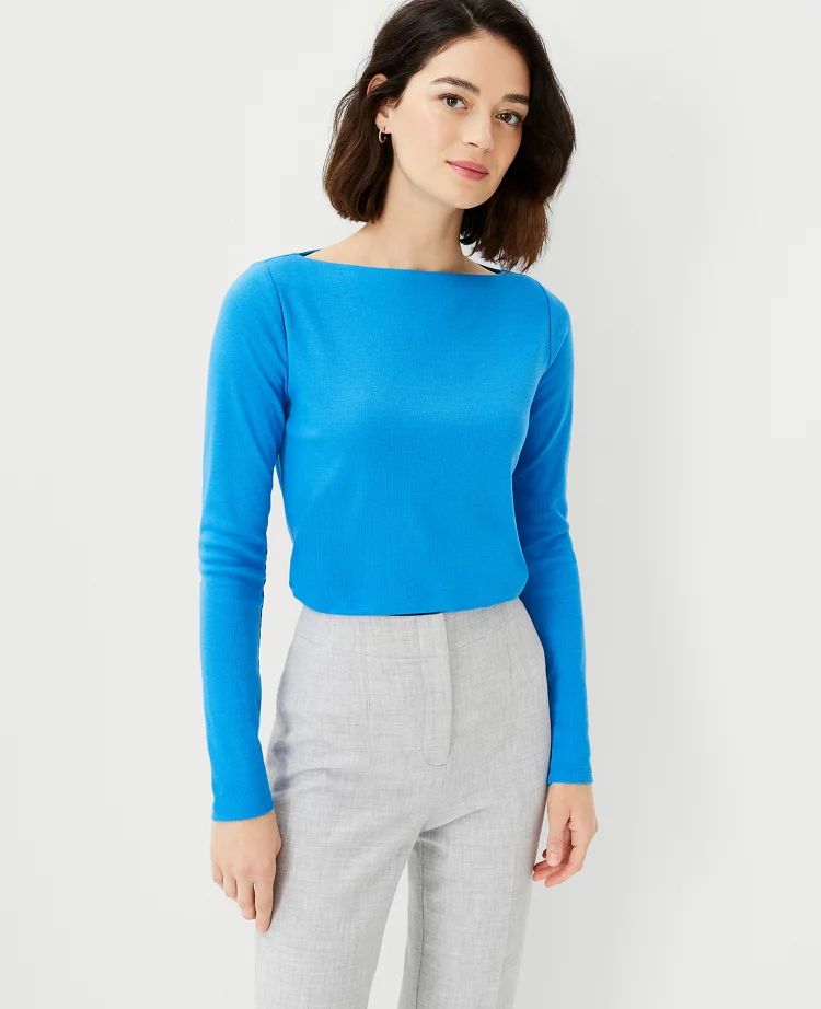 Ribbed Boatneck Top | Ann Taylor (US)