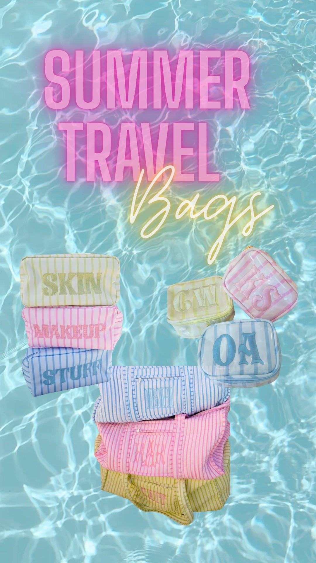 The cutest summer travel bags! 👙

#kenzkustomz #bags #summer #makeupbag #travel #duffel

#LTKdayinmylife #LTKSeasonal #LTKTravel