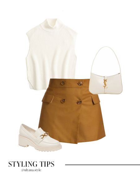 A turtleneck sweater vest paired with a brown mini skirt, loafers and handbag makes a cute date night or fall outfit.
.
.
.
.
.
.
#LTKGiftGuide #LTKSeasonal #LTKSale #LTKHoliday #LTKHalloween #LTKU #LTKsalealert #LTKfindsunder50 #LTKfindsunder100 #LTKstyletip #LTKworkwear #LTKtravel #LTKshoecrush #LTKitbag 

Fall fashion | fall outfits | fall shoes | skirt outfit | skirt and sweater | date night outfits | date night tops | brown skirt | casual skirt | fall skirt outfit | fall mini skirt | high waisted skirt | fall tops | fall transition outfits | sleeveless turtleneck | loafer outfit | chunky loafers | platform loafers | fall loafers | outfit ideas | outfit inspo | apple picking outfit | fall bags | designer bags | 