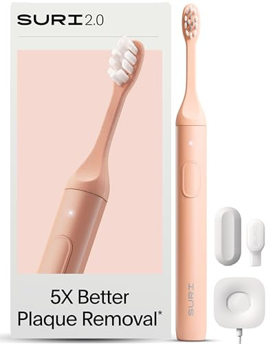 SURI 2.0 New Sonic Electric Toothbrush with Pressure Sensor | 1 Month+ Battery | Electric Toothbrush for Adults | Travel Toothbrushes | Tooth Brush | Pink | Amazon (US)