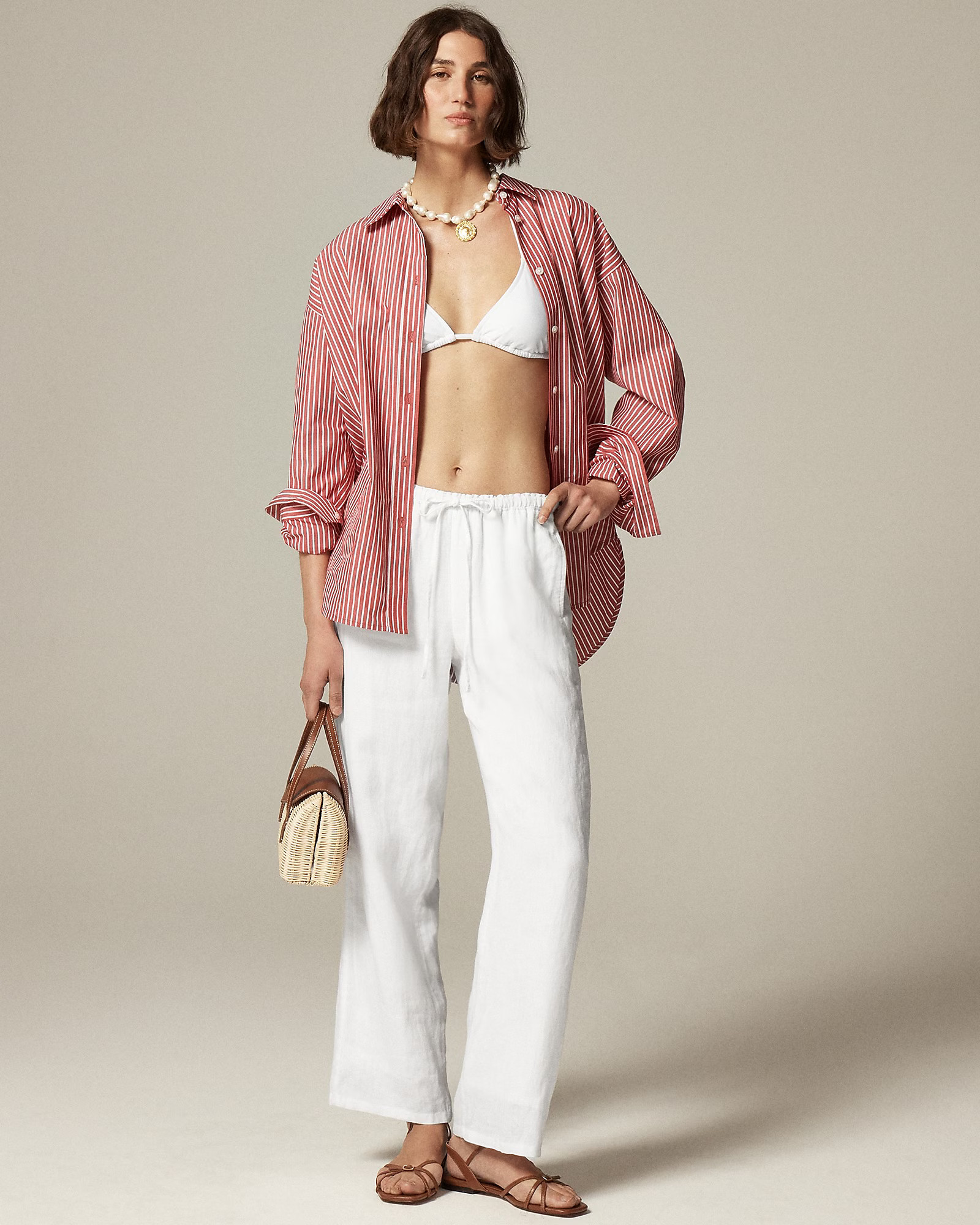 Soleil pant in linen | J. Crew US