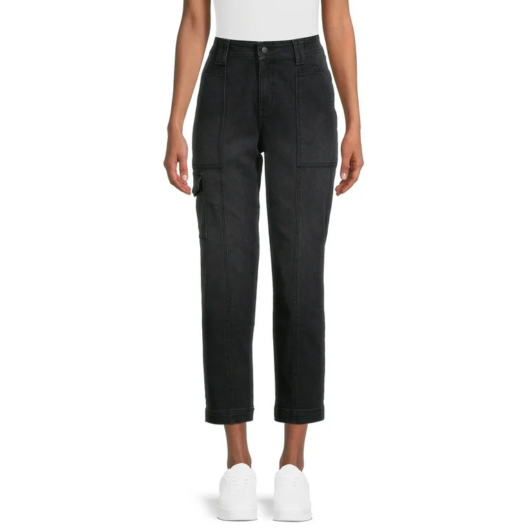 Time and Tru Women's Mid Rise Straight Utility Pants, 27" Inseam, Sizes 2-20 - Walmart.com | Walmart (US)