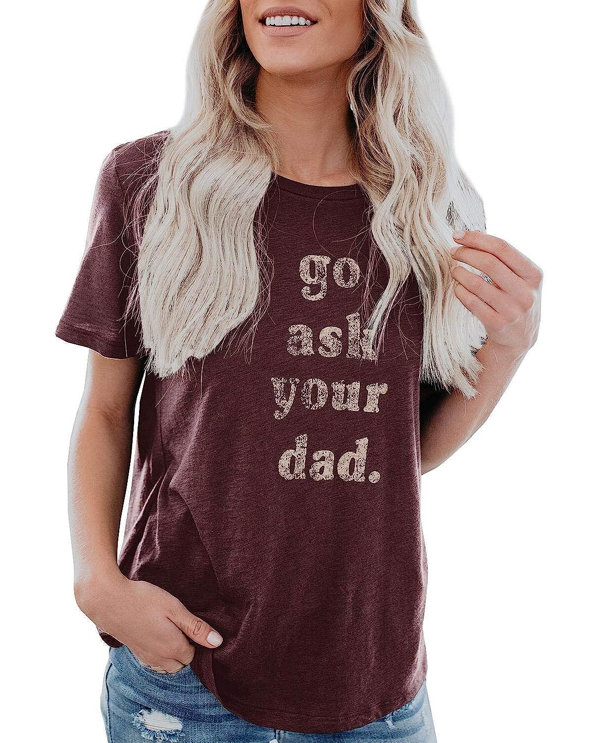IRISGOD Womens Mom Shirt Summer Funny Short Sleeve Mommy Graphic Tees T-Shirts | Amazon (US)