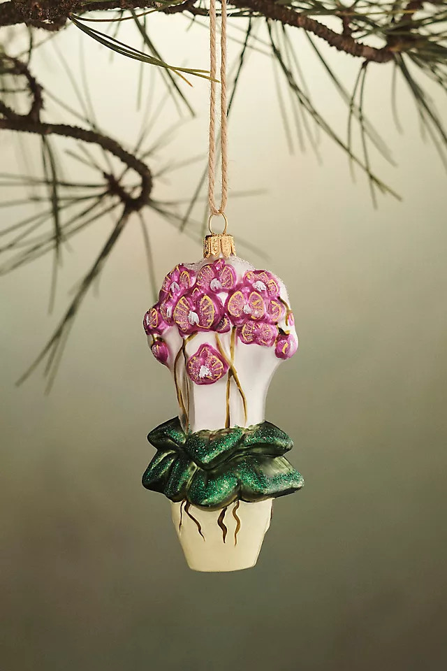 Orchid in Pot Glass Ornament | Anthropologie (US)
