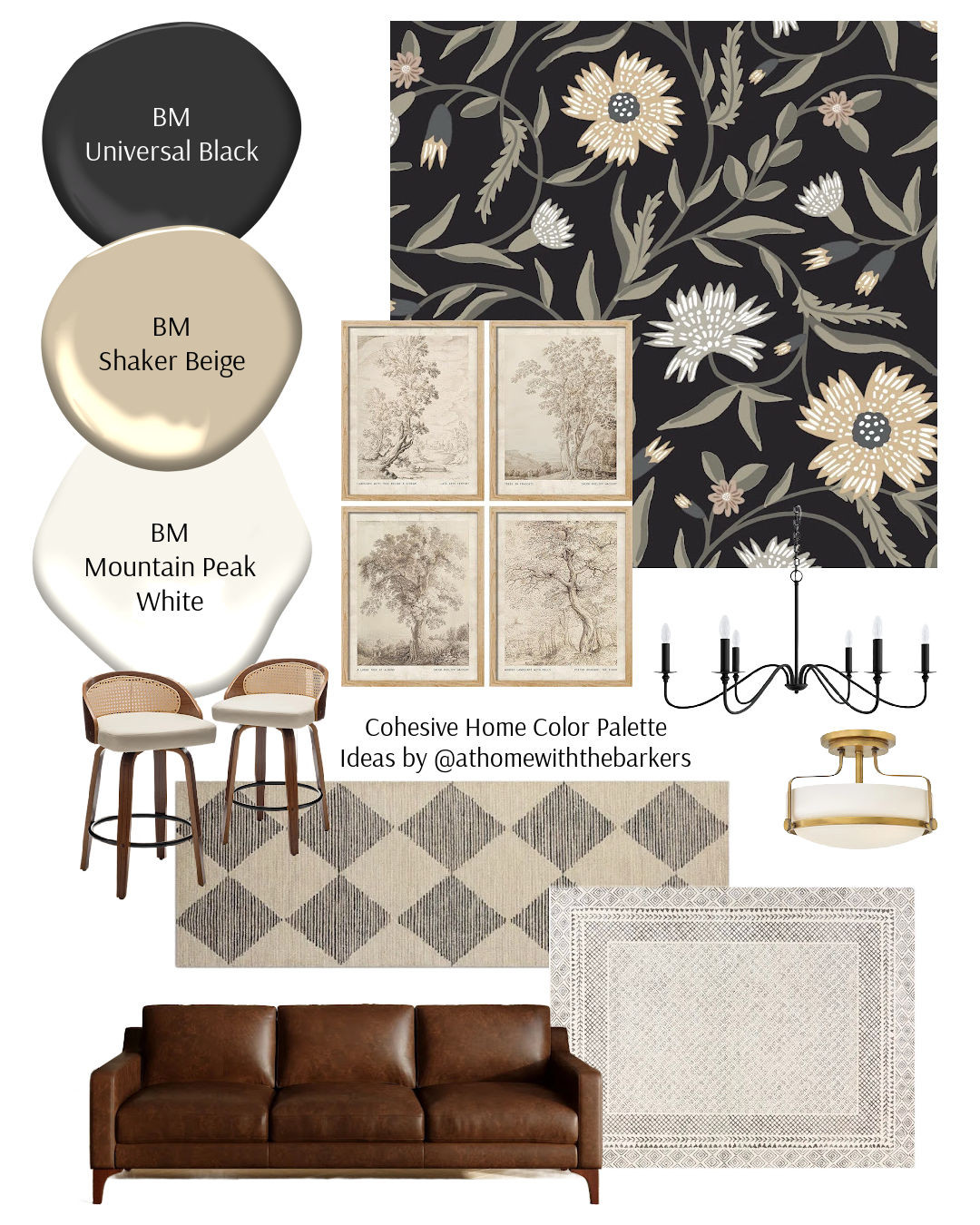 DIY home decorating, wallpaper, art, area rug, color palette 

 #LTKHome