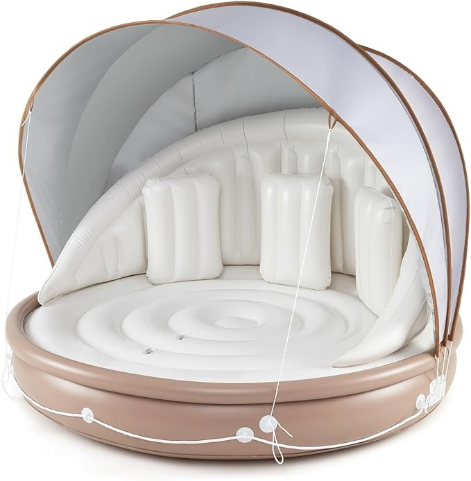 Moccha Inflatable Island with Canopy - 440 lbs Party Floats with SPF50+ Retractable Detachable Su... | Amazon (US)