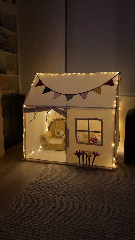 This neutral toddler playhouse filled with stuffed toys is so adorable! Our son absolutely loved it!
#toddleractivities #nurseryroom #giftguide #homedecor

#LTKhome #LTKGiftGuide #LTKkids