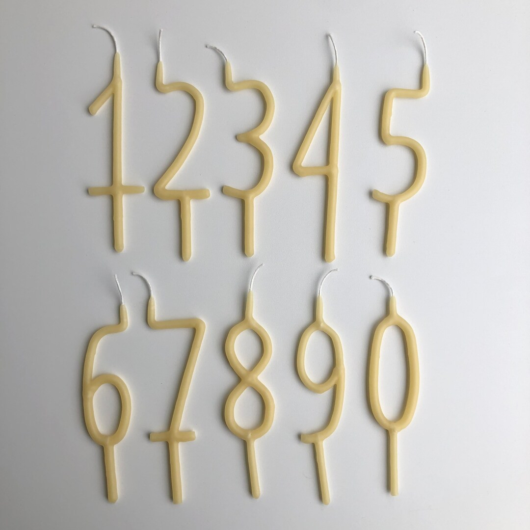 Hand Dipped Beeswax Number Candle - Etsy | Etsy (US)