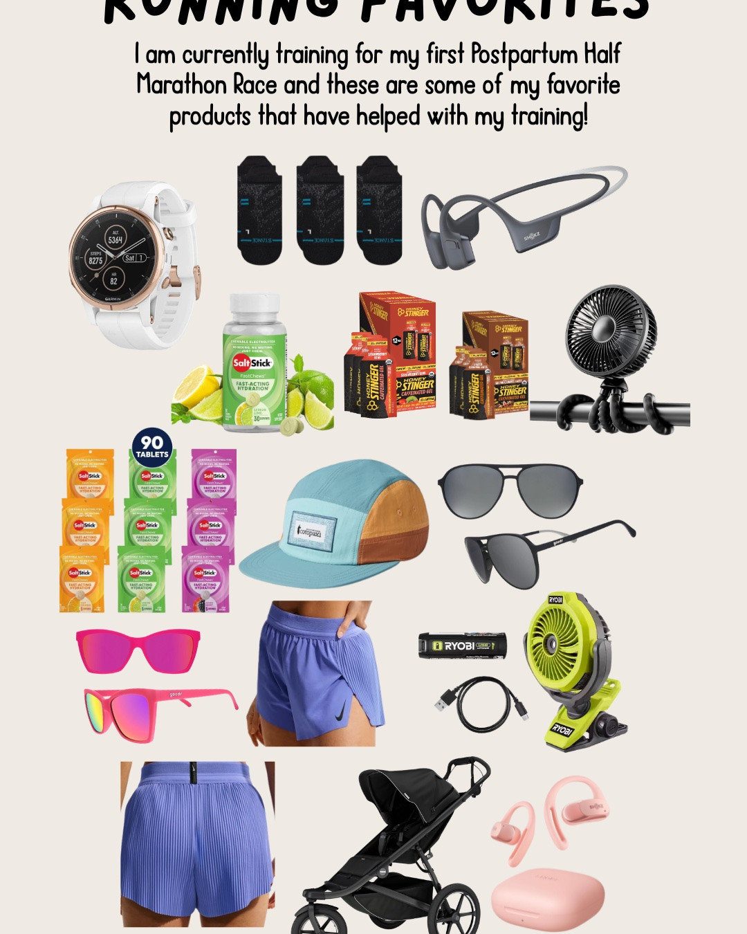I am currently training for my first Postpartum Half Marathon Race and these are some of my favorite products that have helped with my training!

#LTKmomlife #LTKfitnessgoals #LTKActive