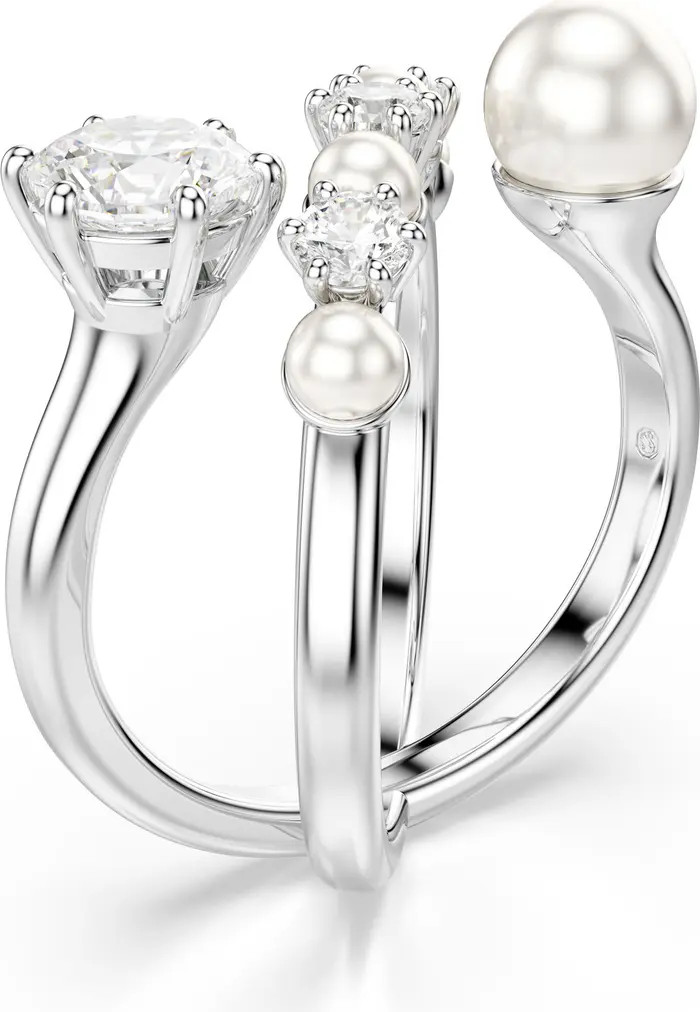 Cubic Zirconia & Glass Pearl Matrix Ring | Nordstrom